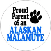 Proud Parent of an Alaskan Malamute - 25 Pack Circle Stickers 3" x 3"