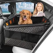 Dog Car Seat for Medium Dogs, Black Pet Car Back Seat Extender Cover for Large & Small Dogs, Dog Hammock Pet Seat for SUV Truck (Black, Large)