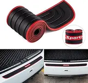 SINGARO Car Rear Bumper Protector, 35.5inch x2.75inch Car/SUV Universal Rubber Anti-Scratch Trunk Exterior Accessories（Black-White-Sport）
