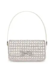 Self-Portrait Black Crystal Baguette Bag