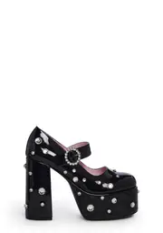 [Sugar Thrillz] What Is Love Patent Mary Janes - Rhinestone