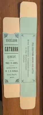 6 Excelsior Catarrh Remedy Orig. Folded Boxes