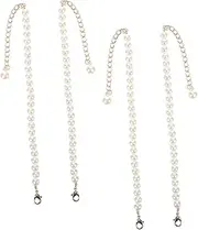 [Baluue] 1 Pair Detachable Pearl Shoe Straps for High Heels Slip Bands to Prevent Loose Fit Elegant Design with Stylish Buckle for Comfortable Wear Occasion