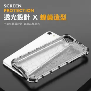 iPhone 6 6S Plus 5.5吋 透光蜂巢四角防摔手機保護殼(冰晶灰 iPhone6SPlus手機殼 iPhone6SPlus保護殼)