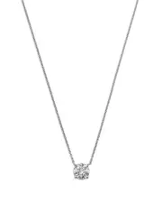 Bloomingdale's Fine Collection Diamond Certified Solitaire Pendant Necklace in 14K White Gold, 1.0 tcw
