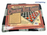 Jumbo Checker Rug Game • 3" Diameter Jumble Checkers • Machine Washable • New