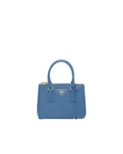 PRADA Galleria Mini $4100 Light Blue Saffiano Leather Handbag New And Authentic