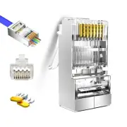 20-Pack Pass through Cat6 Shielded RJ45 Connectors, Gold Plated Cat6A RJ45 Conne