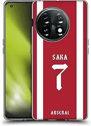 Head Case Designs Officially Licensed Arsenal FC Bukayo Saka 2021/22 Players Home Kit Soft Gel Case Compatible with OnePlus 11 5G