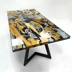 Olive Epoxy Resin Wood Dining Table – Resin River Table – conference table