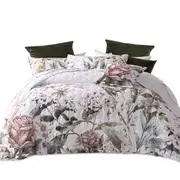 Lorna Super King White Floral Quilted Bedspread Set by Bianca