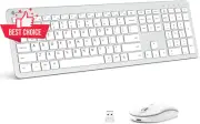 GK08 Wireless Keyboard and Mouse Rechargeable Ergonomic Quiet Full Size 2.4G Sli