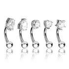 5 Pc Mix Shape CZ Curve Barbell Eyebrow Ring Lip Rook Daith Snug Piercing 16G