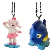 Squeakers Blue Fish & Lambie Keychain Dangler Pvc Figure Figurine Doc Mcstuffins