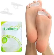 Bukihome Hammertoe Corrector Gel Toe Straighteners - 12 pcs Support Crest for Women & Men - Realign Bent, Crooked, Curled, Claw, Hammer Toes, Diabetic Brace - Clear,Single Loop