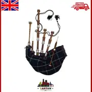 Traditional Scottish Bagpipes – Rosewood & Silver-Plated Mounts, Natural Color
