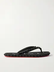 [Christian Louboutin] Christian Louboutin - Super Loubi Studded Rubber Flip Flops - Black - IT42 IT 42 Black