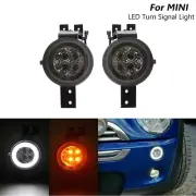 Smoked LED Halo Ring DRL Lamp Turn Signal Light Assy For MINI Cooper R50 R52 R53 (for: Mini)