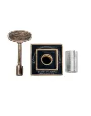 Blue Flame Universal Brass Gas Valve Flange 3” Key Fireplace Firepit Antique