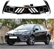 LED DRL Daytime Running Light Front Bumper Fog Lamps Assembly with Turn Signal Accessories Compatible With Toyota Corolla Altis 2017