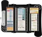 Foldable Nursing Clipboard 3 Layers Aluminum Nursing Clipboard with Nursing Edition Cheat Sheets Portable Lightweight Nurse Clipboard Reusable for Nurses Students Doctors Fulasun(Deep Black)