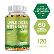 Apple Cider Vinegar Capsules - Controls Hunger, Weight Management, Weight Loss
