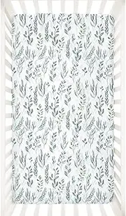 DILIMI Crib Sheet Fitted Crib Sheets for Baby Boys Girls, Ultra-Soft Cotton Blend Baby Sheet Fits Standard Crib and Toddler Mattress, Green Leaf