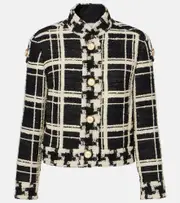 [Valentino] Valentino Mossi wool-blend tweed jacket AU 16 black