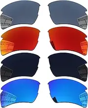 [Acefrog] 1.8MM Polarized Replacement Lenses for Oakley Flak 2.0 XL OO9188 Sunglasses, Upgraded Material, Polycarbonate 4 Pairs Pitch Black + Star Silver + Winter Sky + Jaffa Orange