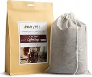 HOMYHEE Disposable Cold Brew Coffee Filters - 50 Count Single Use Filter Sock Packs Fine Mesh Brewing Bags for Concentrate, Iced Coffee Maker, French/Cold Press Kit, Tea in Mason Jar, 8 x 12 Inches