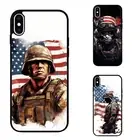 For iPhone XS 11 12 13 14 15 16 Pro Max Brave Soldier US art Anti scratch Cover