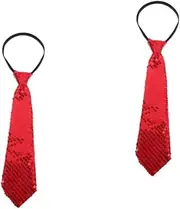 [Totority] 2pcs Men's Necktie Decor Sequin Bow Tie Party Accessory Cosplay Prop Stage Performance Photo Props