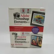 Adobe Photoshop Elements 4.0 and Adobe Premier Elements 2.0 New Sealed Unused