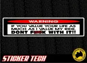 WARNING DONT TOUCH MY RIDE STICKER DECAL 4 HARLEY DAVIDSON SOFTAIL SPORTSTER