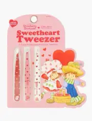 Celavi Strawberry Shortcake Professional Precision Tweezers Slant Point Set of 3