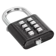 8 Digit Button Combination Padlock 4 Digit Locking Mechanism Lock Black