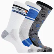 MERRELL Mens Socks Hiker Crew Cushioned NanoGlide Outdoor 3 Pair Shoe Sz 9.5-12