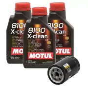 3L Motul 8100 X-CLEAN 5W40 Wix Filter Motor Oil Change Kit API SN