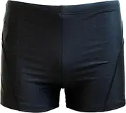 [DGHM-JLMY] Men's Swim Square Leg Compression Swim Brief Solid Basic Shorts Boxer Brief Athletic Swimming Shorts