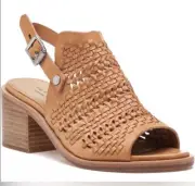 Rag And Bone Wyatt Mid Block Heel Sandal In Natural Woven Size 8 New