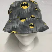 DC Comics Super Hero Batman Logo Infant Bucket Hat Gray Black & Yellow 12M-24M