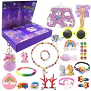 Kid's Girls Unicorn Doll Christmas Advent Calendar Countdown DIY Toys Xmas Gifts