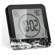 Shower Clock Timer Waterproof Digital Timer Temperature Meter Alarm Black