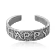 HAPPY sterling silver toe ring