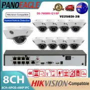 Hikvision 4K 8ch PoE CCTV System 8MP Mini Dome IR IP Camera Motion Detection Lot