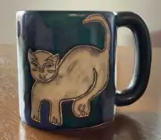 MARA MEXICO Artist Studio Pottery Heavy Mug 16 oz CAT DOG