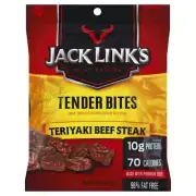 Jack Link's Tender Bites Teriyaki Beef Jerky 3 oz Bag (Pack of 8)