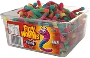 Fini Fizzy Worms Sour Gummy Kids Sweet Candy Lollies Chewy Snack 1.35kg Tub