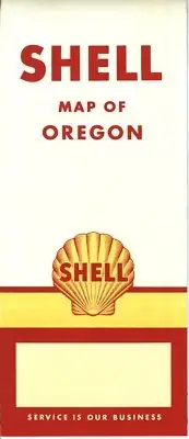 1956 Shell Road Map: Oregon NOS