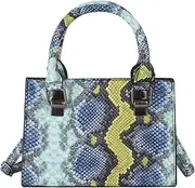 [Aisi] Women Leather Handbag Purse Snakeskin Pattern Shoulder Handbag PU Leather Bucket Tote Bag Top-Handle Satchel